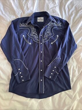 VINTAGE Ranger’s Legend Embroidered Western Cowboy Shirt - S